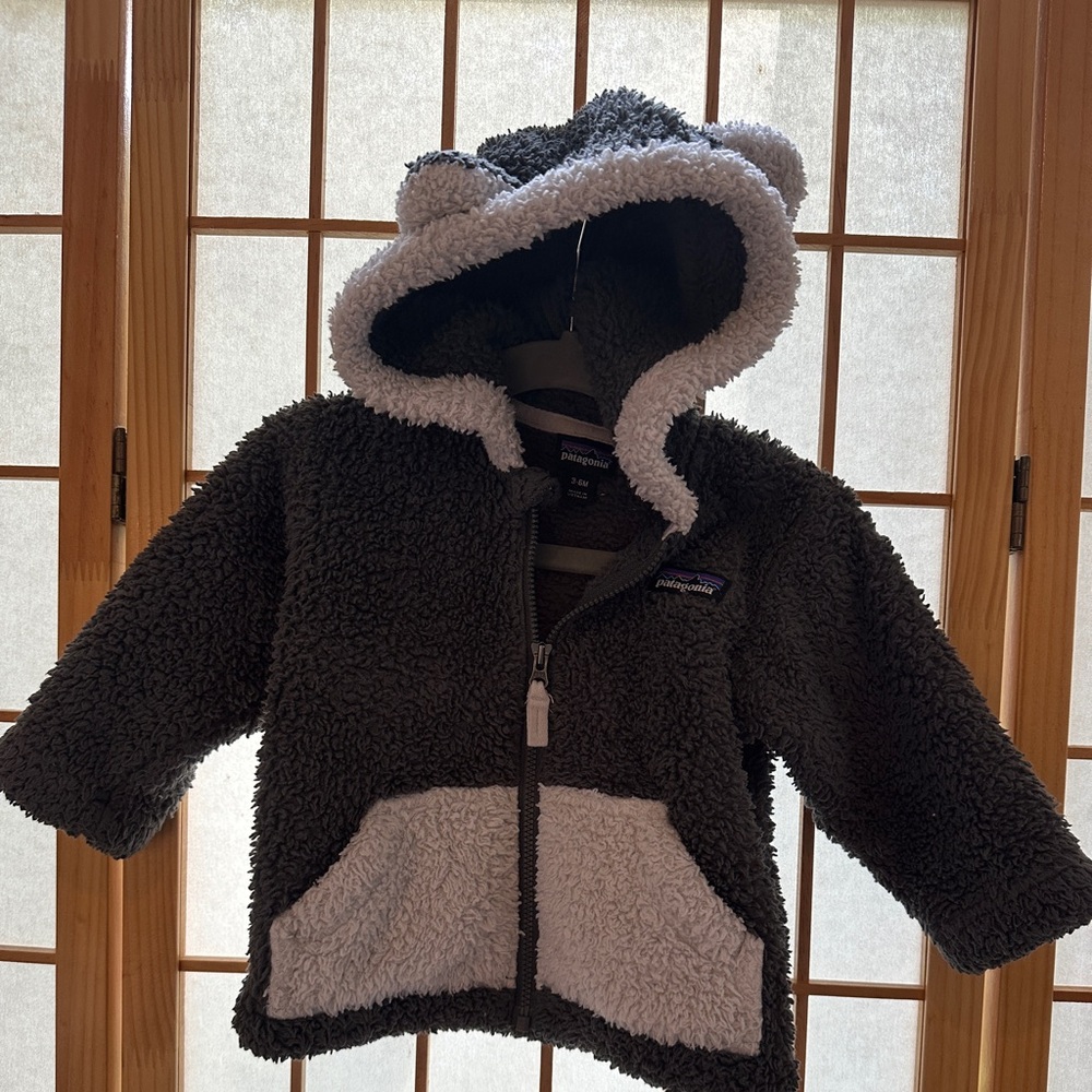 Patagonia Furry Friends Zippered Hoodie Jacket, 3-6 M